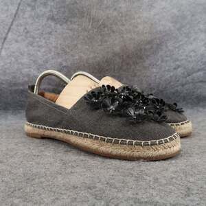 14th & Union Shoes Womens 7 Espadrille Flats Slip On Comfort Casual Flowers Grey